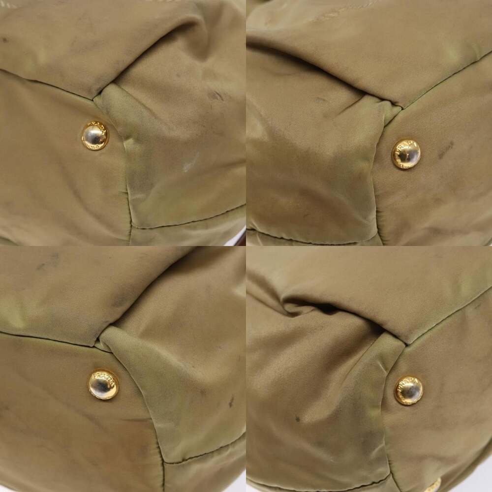 PRADA Hand Bag Nylon Beige Gold - Picture 10 of 13